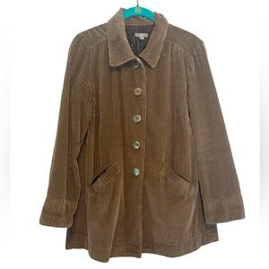 J. Jill Brown Corduroy Jacket Button Down Shirt Blouse Women's Petite Size XSP